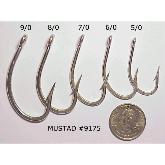 Mustad Classic O'Shaughnessy Live Bait Hook, Size 8/0, 50pk